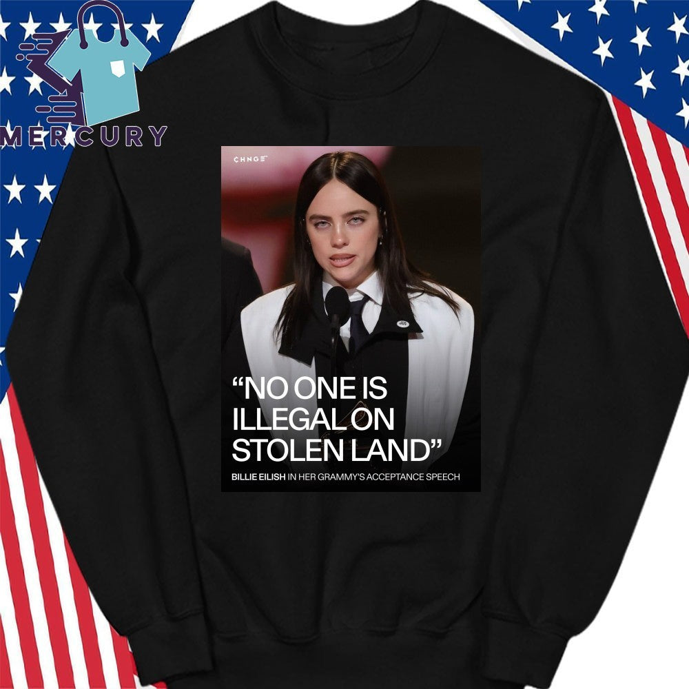 Billie Eilish Fuck ICE and No One Is Illegal On Stolen Land Shirt