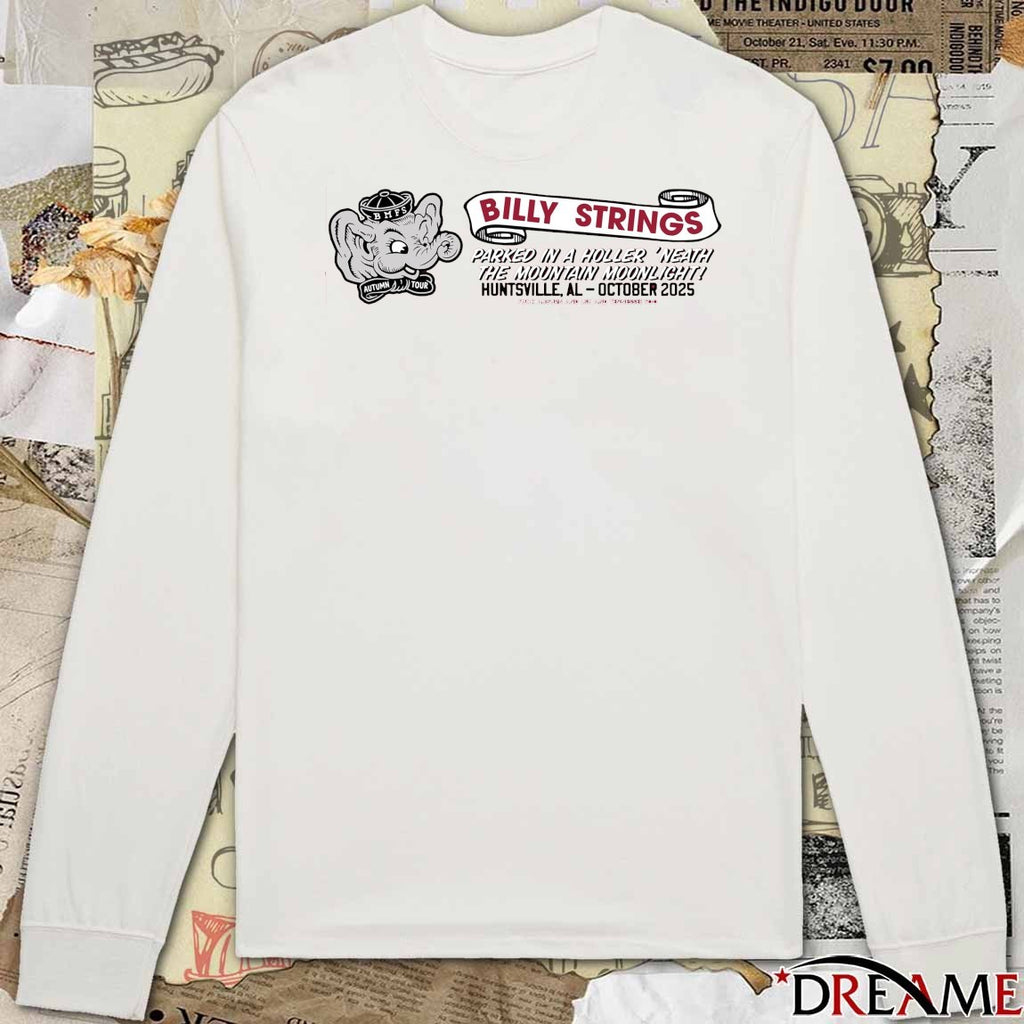 Billy Strings Autumn Tour Parked In A Holler ‘Neath The Mountain Moonlight Huntsville AL October 2025 t-shirt