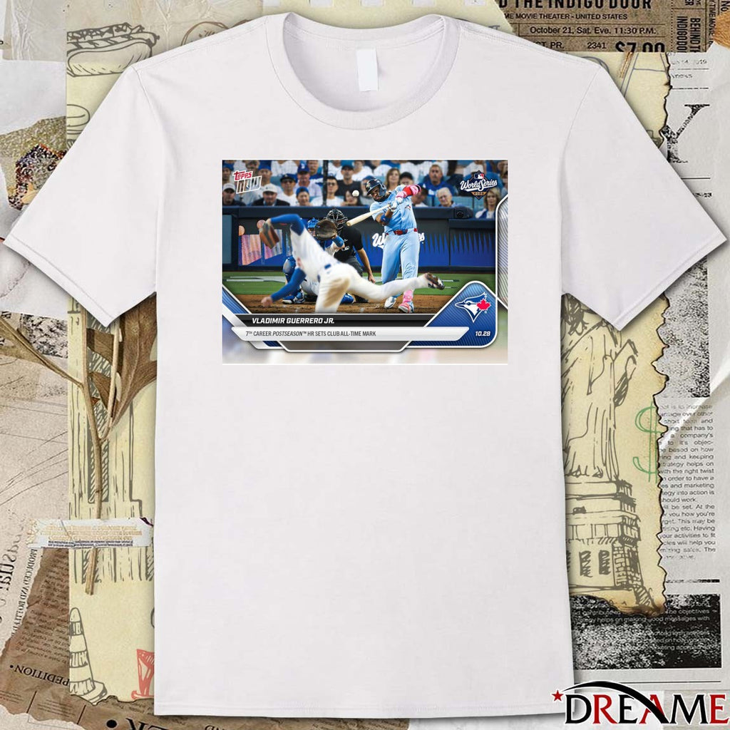 Blue Jays Vladimir Guerrero Jr. 2025 MLB Topps 7th Career Postseason HR Sets Club All-Time Mark t-shirt