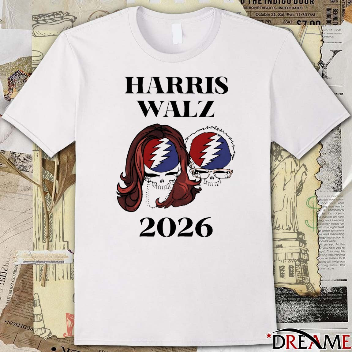 Bob Weir 1947-2026 Skulls Grateful Dead Harris Walz 2026 t-shirt