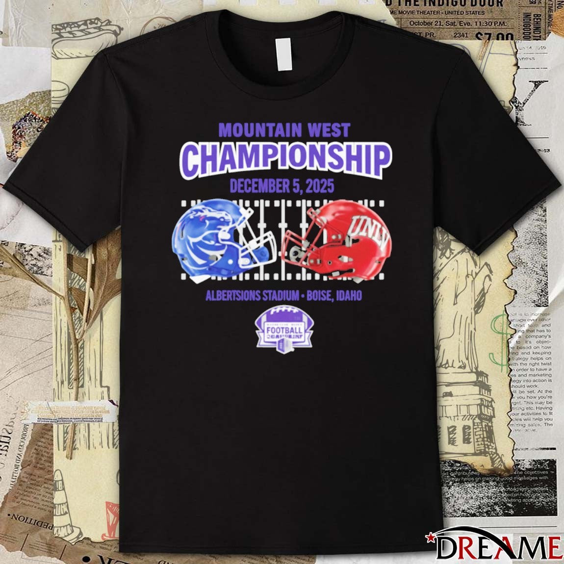 Boise State Broncos Vs UNLV Rebels 2025 Mountain West Championship Men’s Dueling December 5 Helmets t-shirt