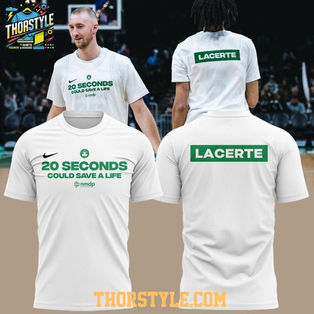 Boston Celtics 20 Seconds Could Save A Life Lacerte 2025 Campaign Shirt