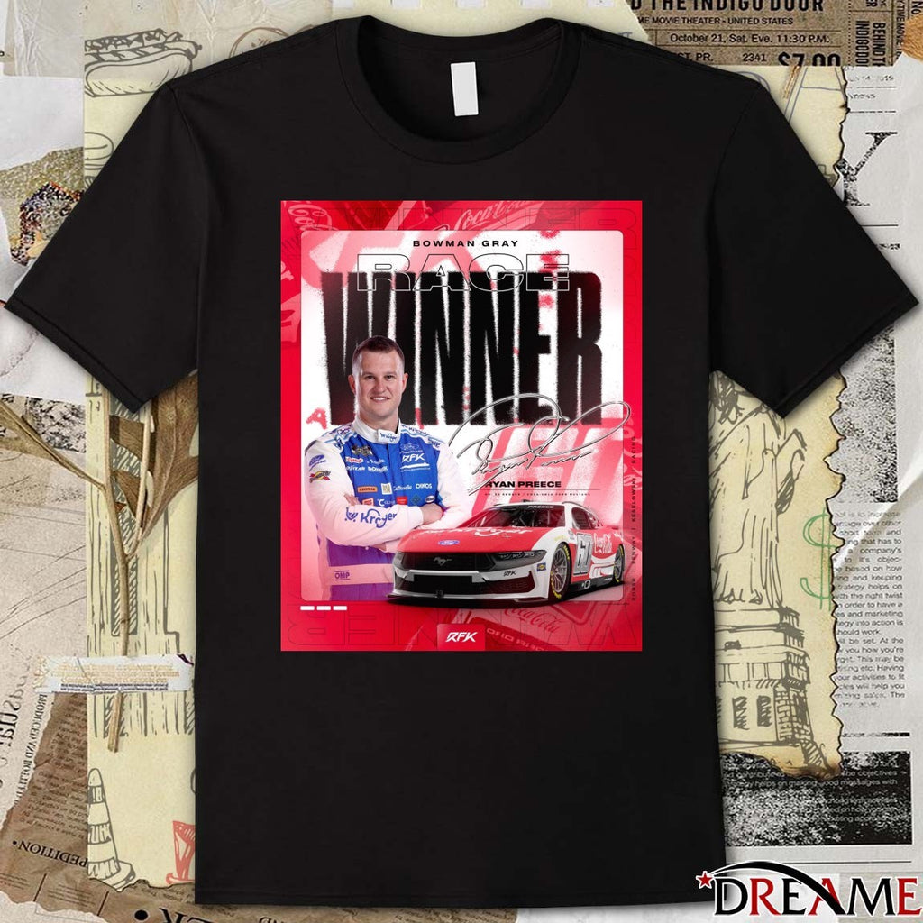 Bowman Gray Race Winner Ryan Preece Cup Series Signature Poster t-shirt