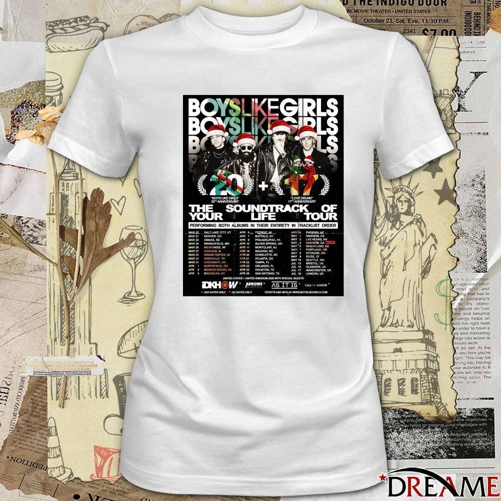 Boys Like Girls The Soundtrack of Your Life 2026 Tour Poster t-shirt