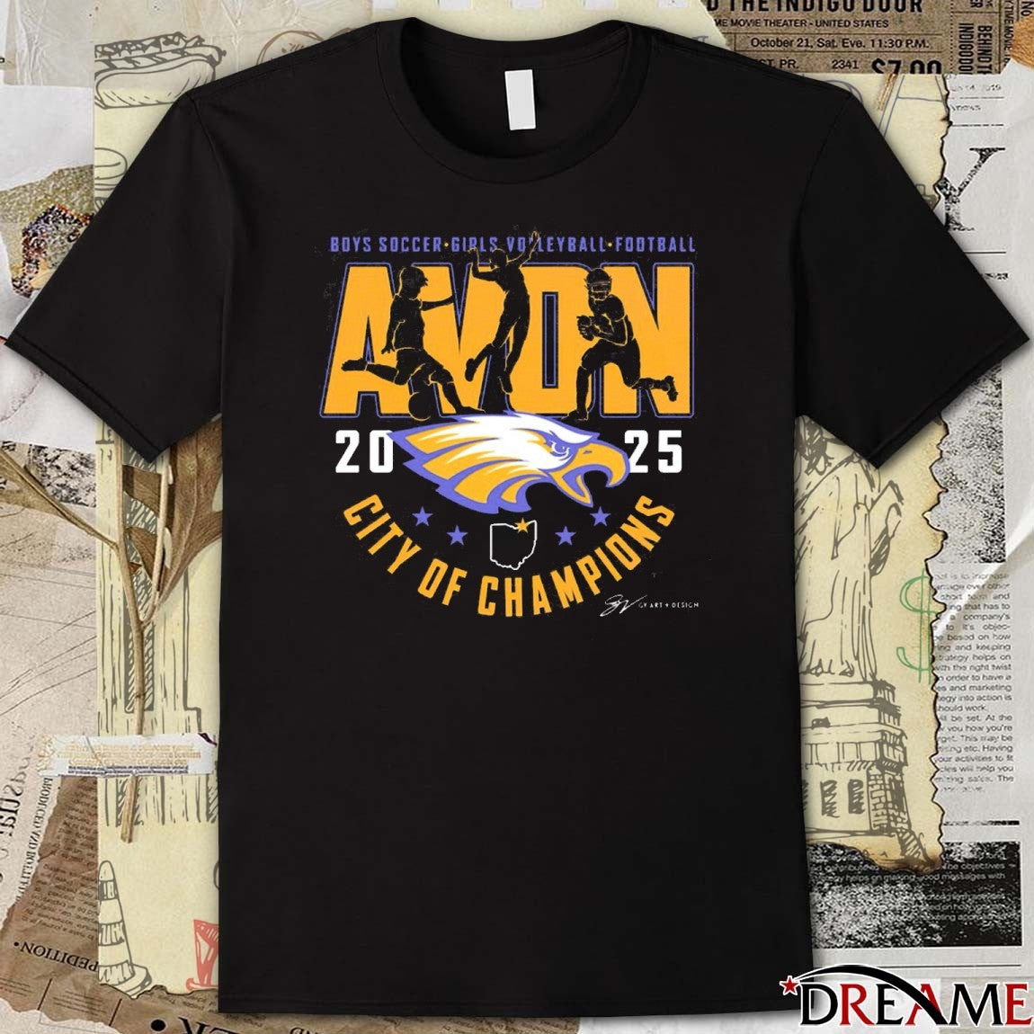 Boys Soccer Girls Volleyball Football Avon City Of Champions 2025 t-shirt