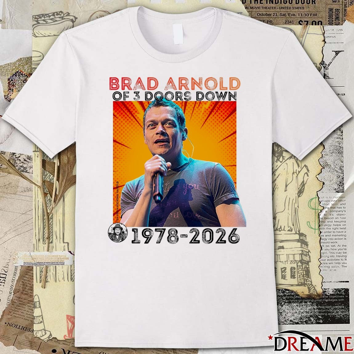 Brad Arnold Of 3 Doors Down 1978 – 2026 t-shirt
