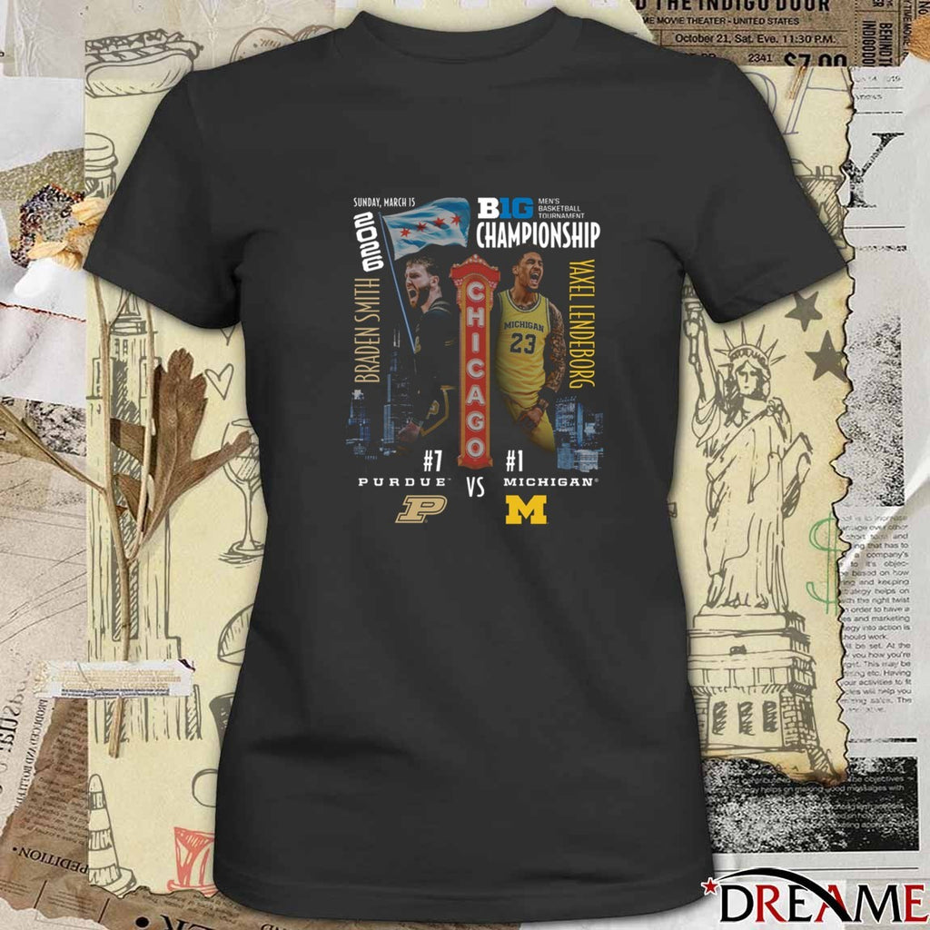 Braden Smith Purdue Vs Yaxel Lendeborg Michigan 2026 Big Ten Men’s Basketball Championship Matchup t-shirt