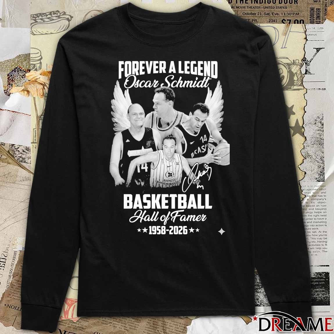Brazilian Basketball Forever A Legends Oscar Schmidt Holy Hand Hall Of Famer 1958 2026 Signature t-shirt