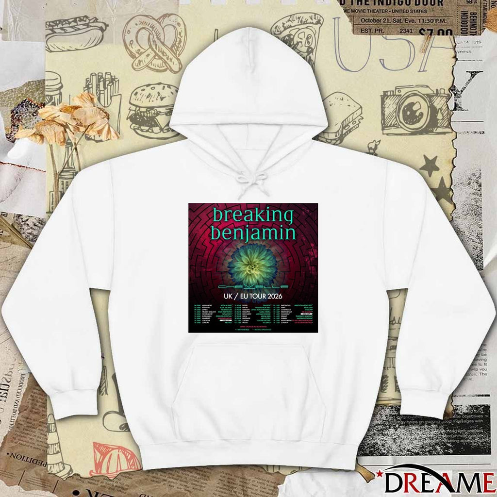 Breaking Benjamin’s 2026 UK EU Tour June 6 – July 17 2026 Poster t-shirt