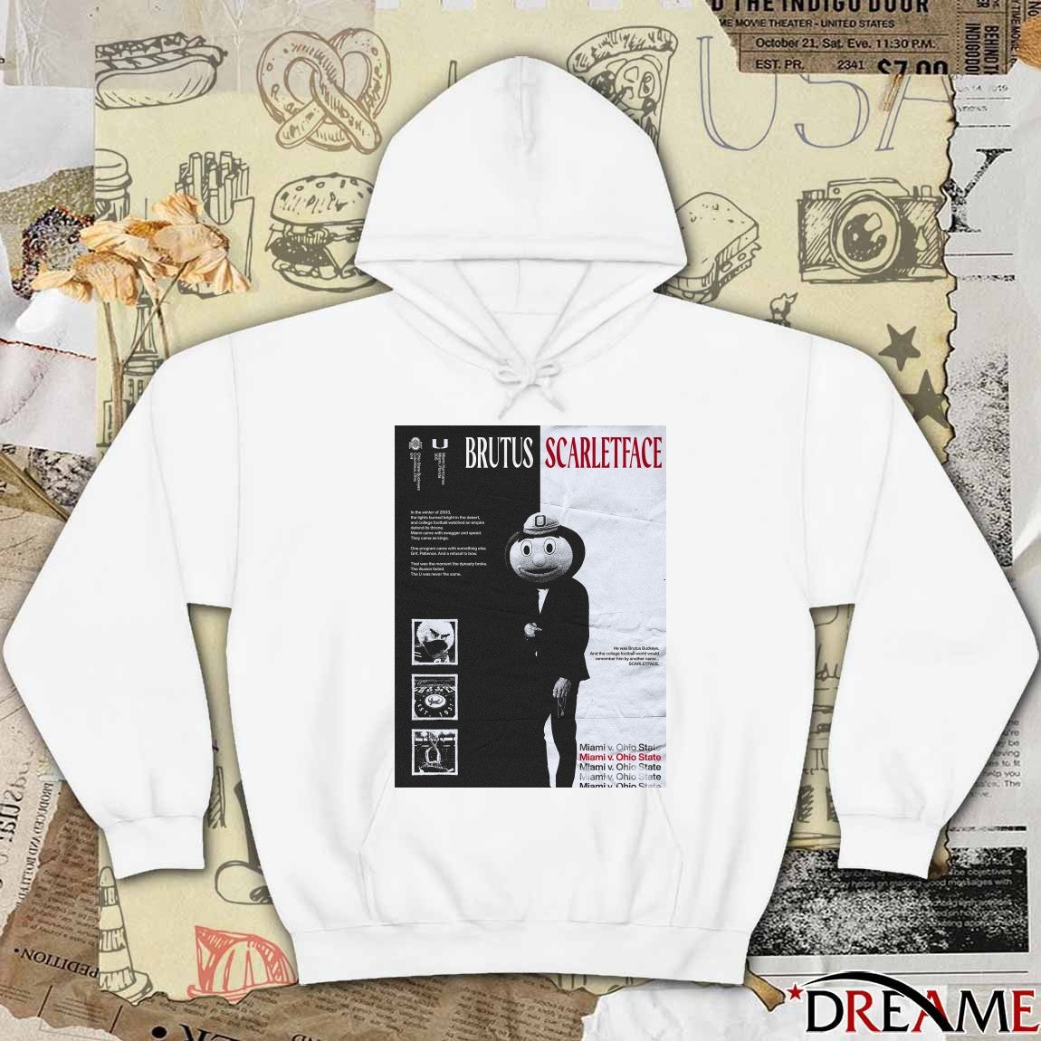 Brutus Scarlet Face Miami Vs Ohio State He Was Brutus Buckeyes And The College Football World Would Remember Him Poster t-shirt
