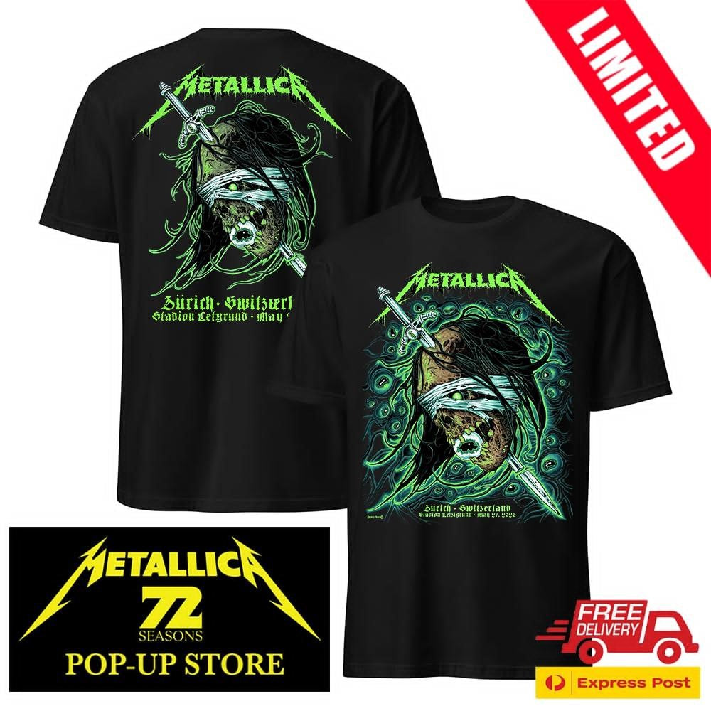 By Mark Richards Metallica M72 Zurich Poster Art Two-Sided Shirt 2026
