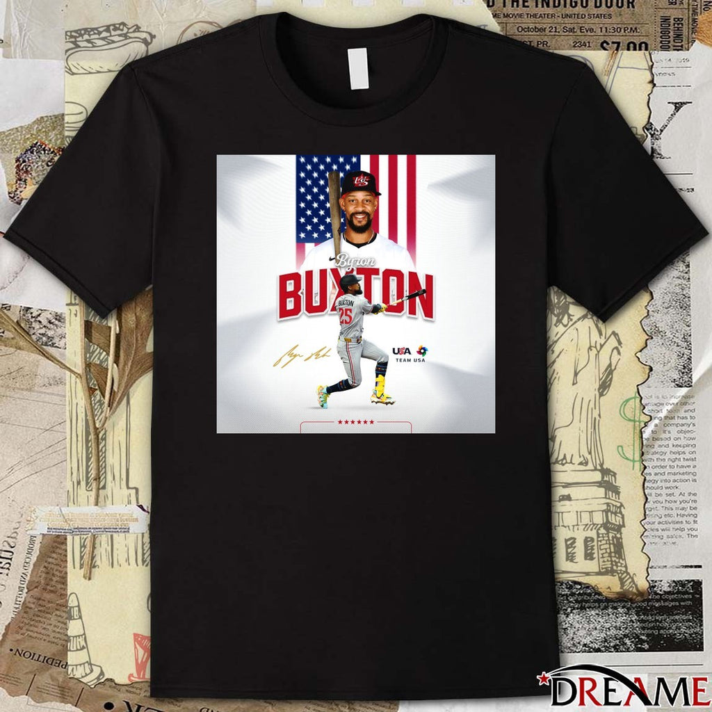 Byron Buxton Team USA World Baseball Classic Signature Poster t-shirt