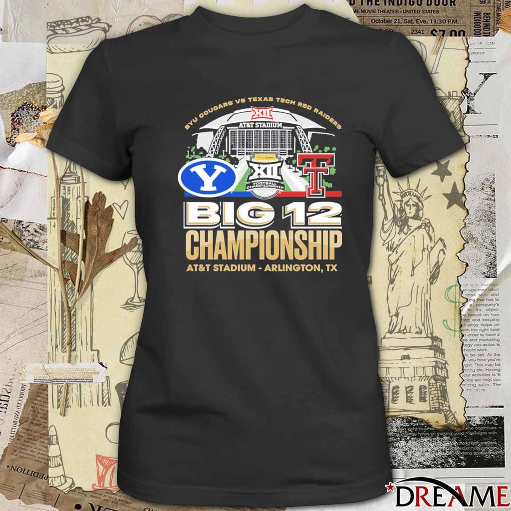 Byu Cougars Vs Texas Tech Red Raiders 2025 Big 12 Football Championship AT&T Stadium Arlington TX t-shirt