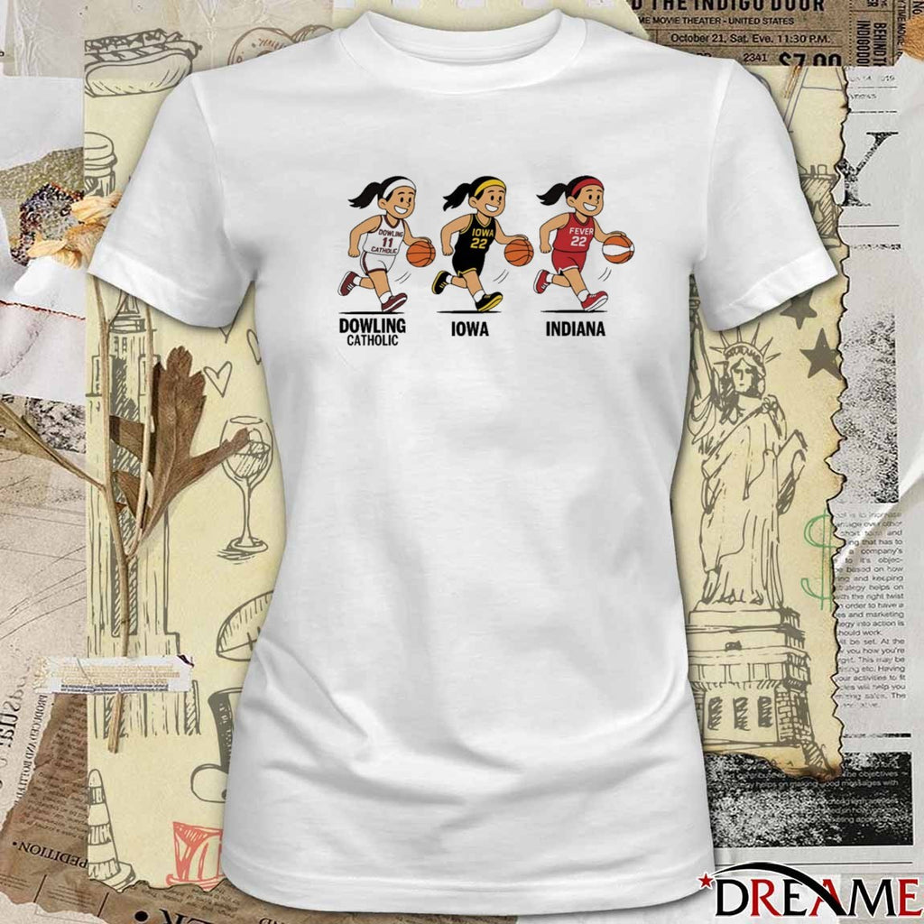 Caitlin Clark Evolution Dowling Catholic Iowa Indiana t-shirt