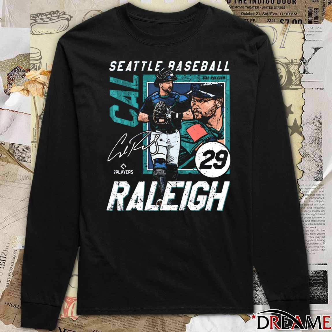 Cal Raleigh 29 Seattle Mariners MLB Baseball Players Signature Graphic t-shirt