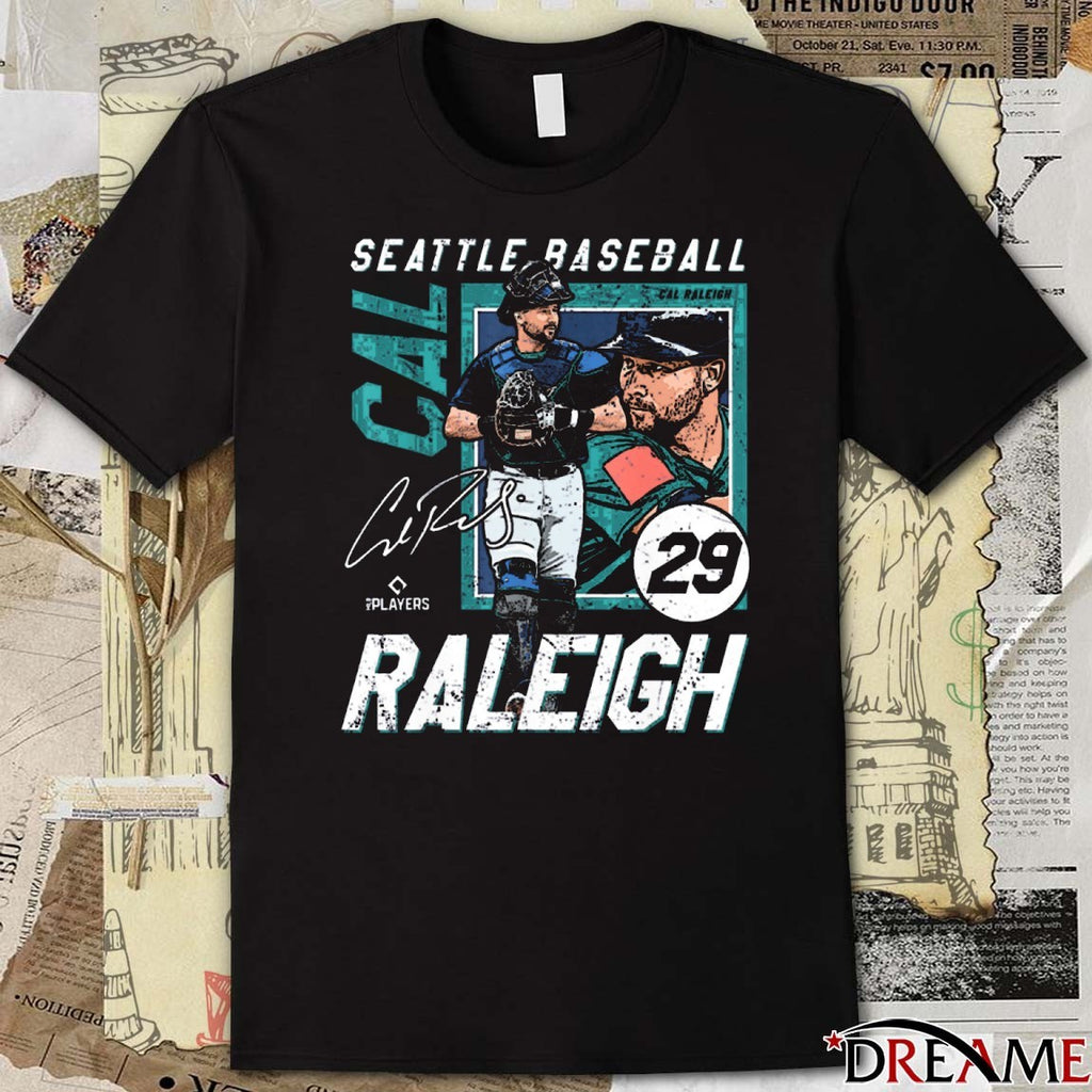 Cal Raleigh 29 Seattle Mariners MLB Baseball Players Signature Graphic t-shirt