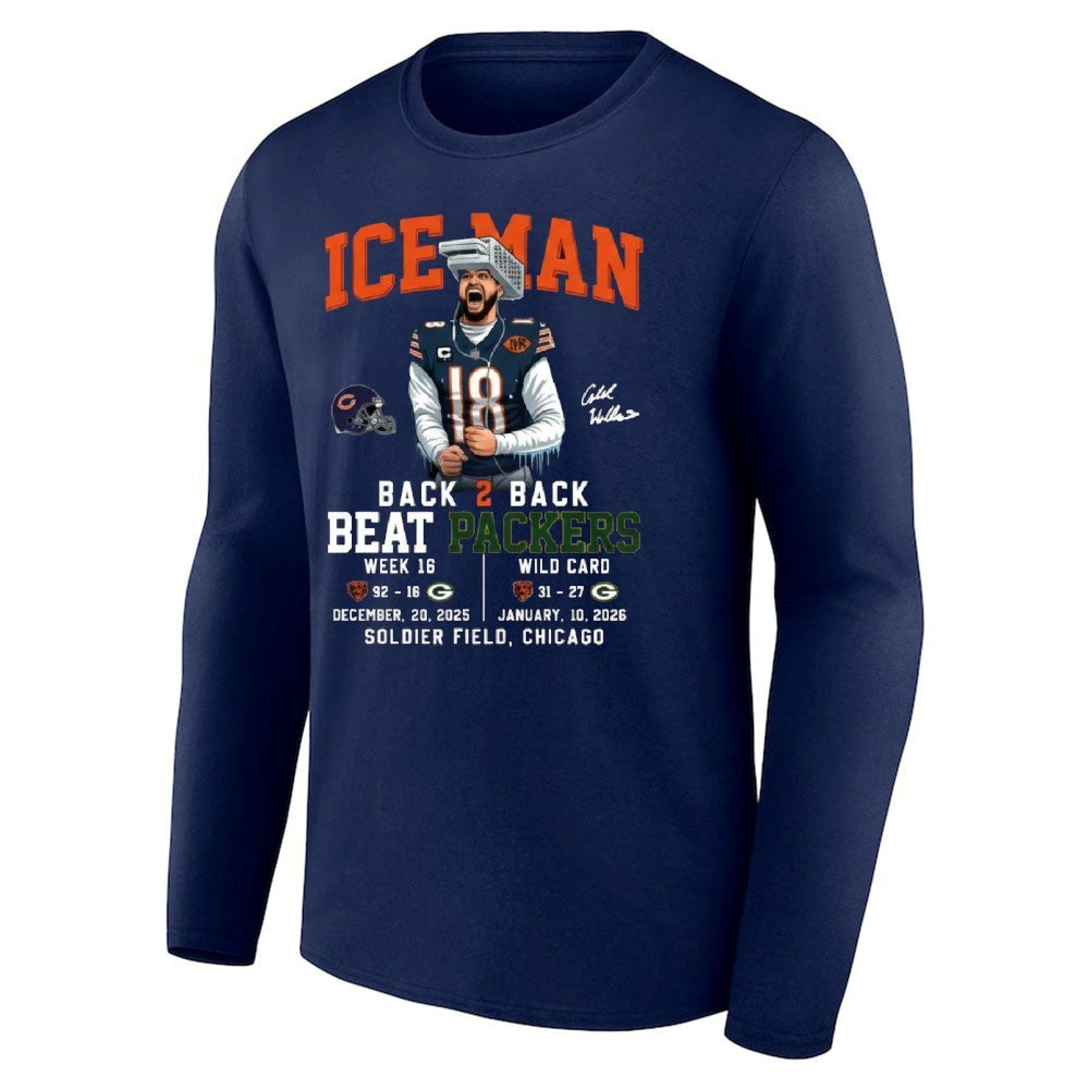 Caleb Iceman Bears Back 2 Back Beat Packers Shirt