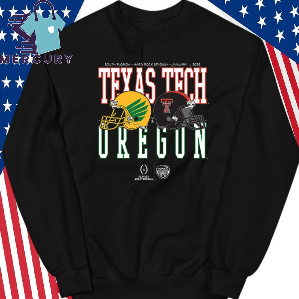 Capital One Orange Bowl 2026 Oregon vs Texas Tech Helmet Matchup Shirt