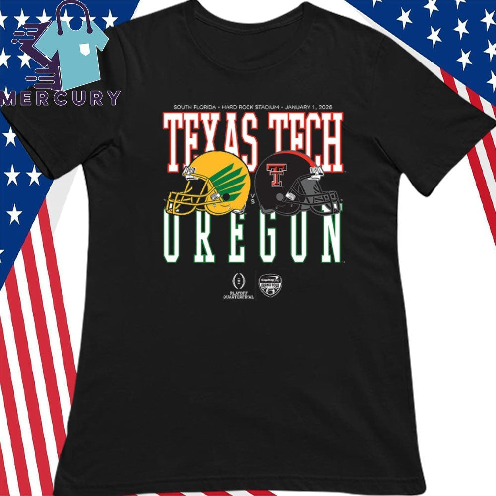 Capital One Orange Bowl 2026 Oregon vs Texas Tech Helmet Matchup Shirt