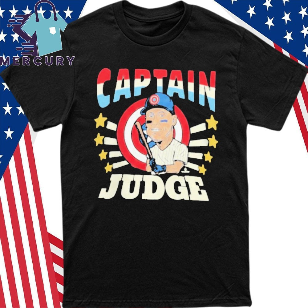 Captain America x Aaron Judge New York Yankee caricature shirt