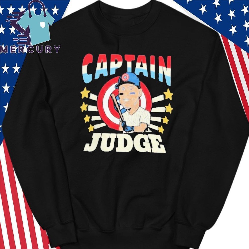 Captain America x Aaron Judge New York Yankee caricature shirt