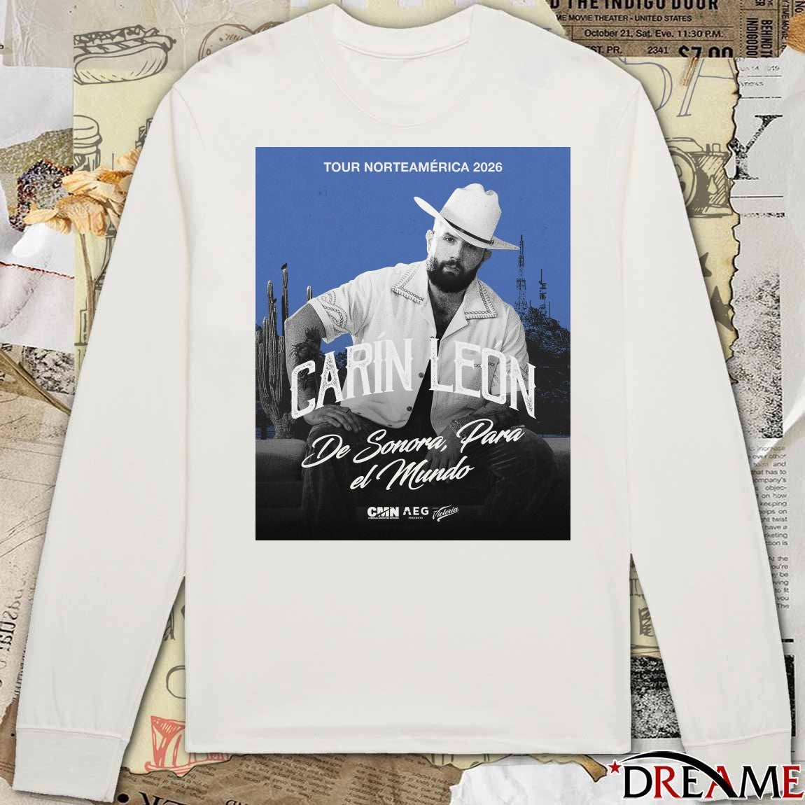 Carin Leon Poster New Tour 2026 De Sonora, Para el Mundo t-shirt