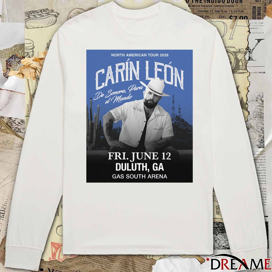 Carin Leon Poster New Tour Fri. June 12 Duluth, Ga Gas South Arena t-shirt