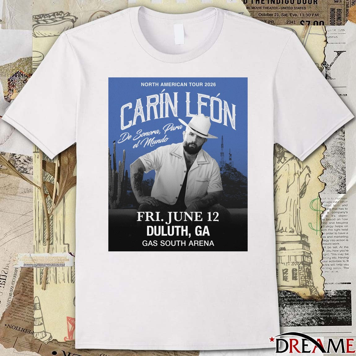 Carin Leon Poster New Tour Fri. June 12 Duluth, Ga Gas South Arena t-shirt