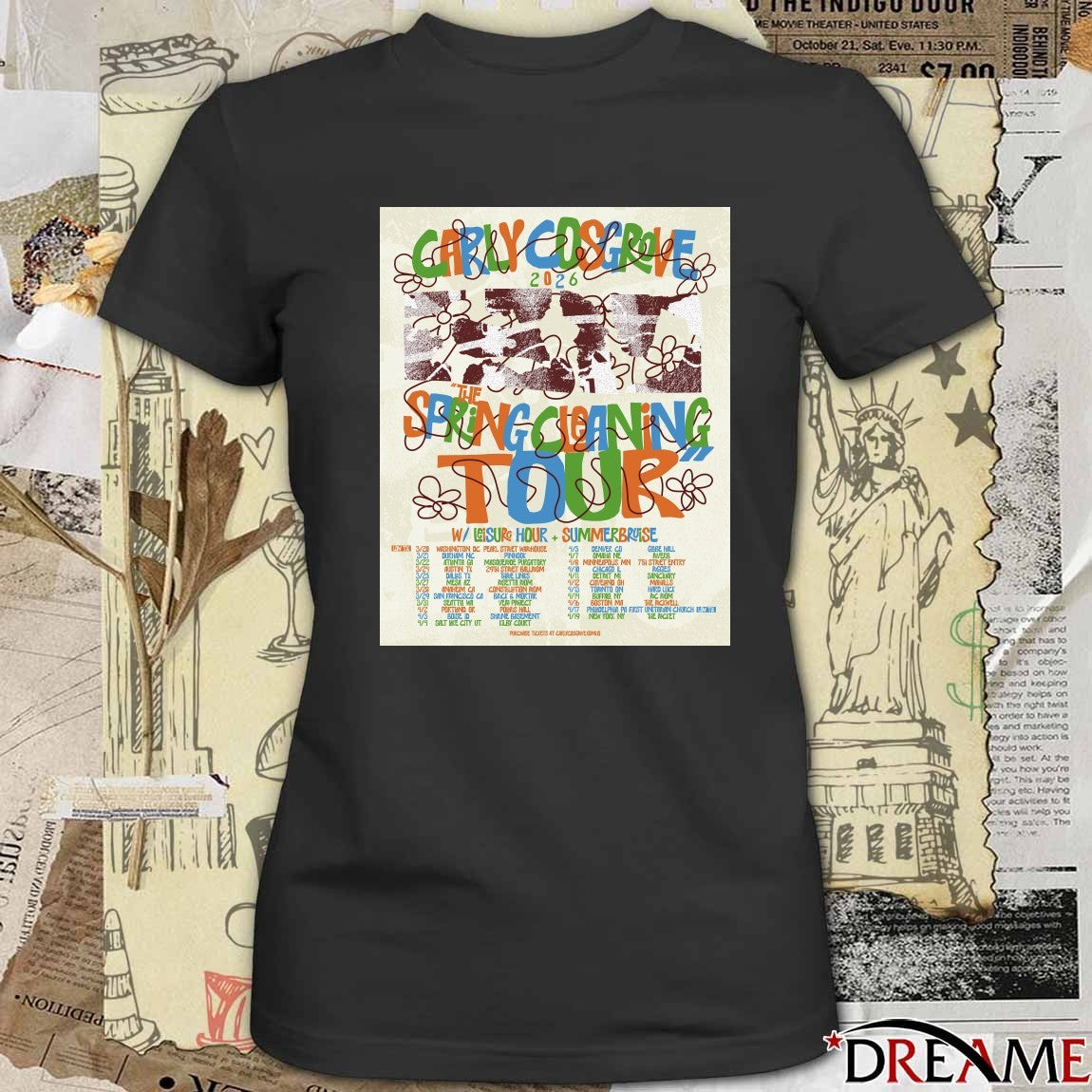 Carly Cosgrove 2026 The Spring Leaning Tour March – April Poster t-shirt