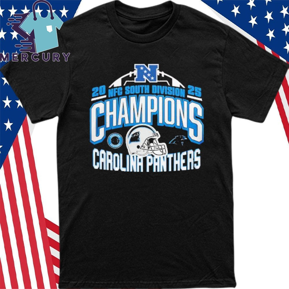 Carolina Panthers 2025 NFC Division South Champions Helmet Shirt