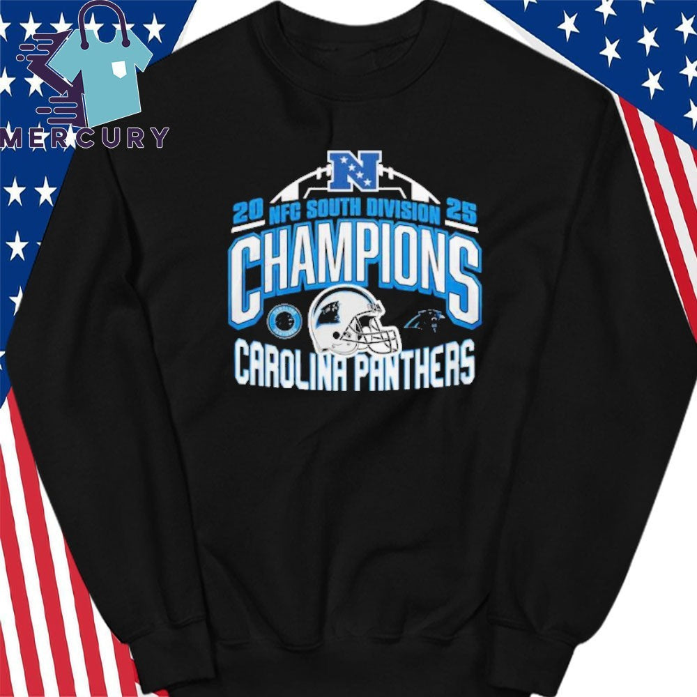 Carolina Panthers 2025 NFC Division South Champions Helmet Shirt