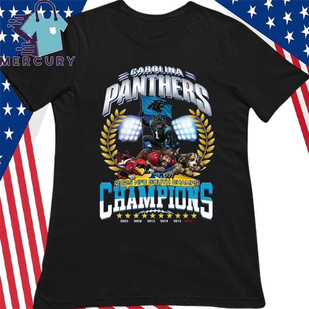 Carolina Panthers 2025 NFC South Division Champions Mascot Shirt