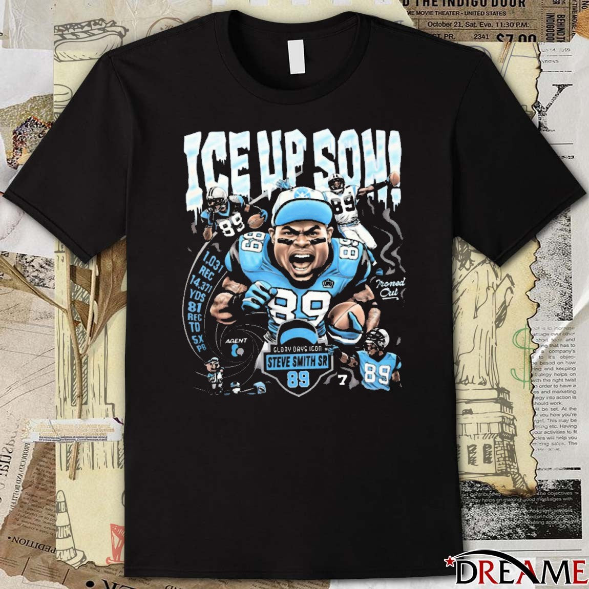 Carolina Panthers Glory Days Icon Steve Smith Sr Ice Up Son Caricature 2025 t-shirt