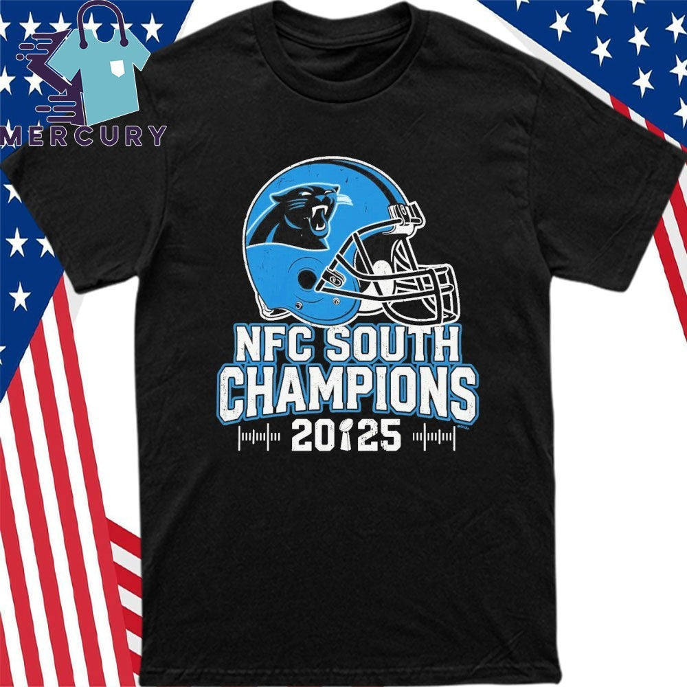 Carolina Panthers NFC South 2025 Champions Helmet Shirt