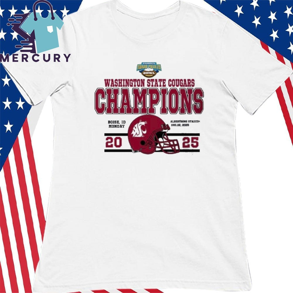 Celebrates 2025 Potato Bowl Champions Washington State Cougars Football The Champions 2025 Famous Idaho Potato Bowl Shirt