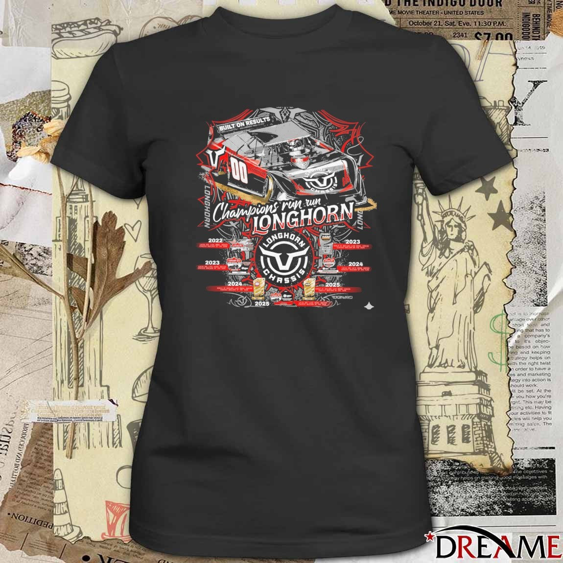 Champions Run Longhorn Longhorn Chassis Built On Results t-shirt