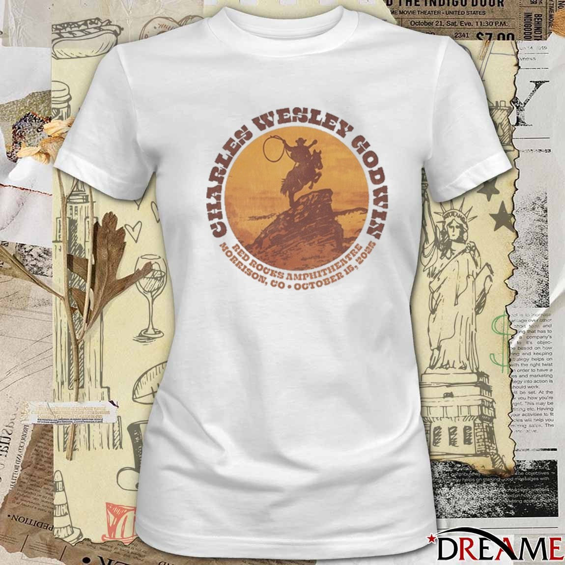 Charles Wesley Godwin October 15 2025 Red Rocks In Morrison CO t-shirt