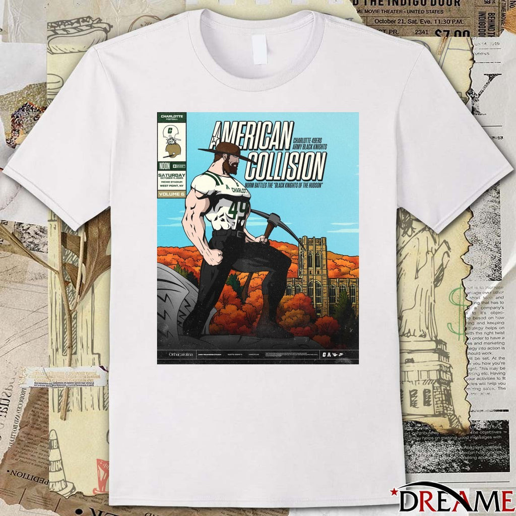 Charlotte 49ers Vs Army Black Knights American Collision Saturday October 11 2025 Poster t-shirt