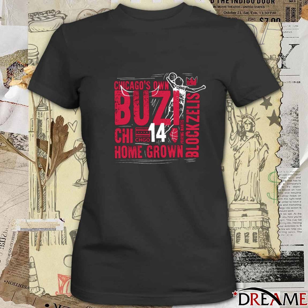 Chicago Bulls Homegrown Basketball Chicago’s Own Buzi Homegrown Block Zelis t-shirt