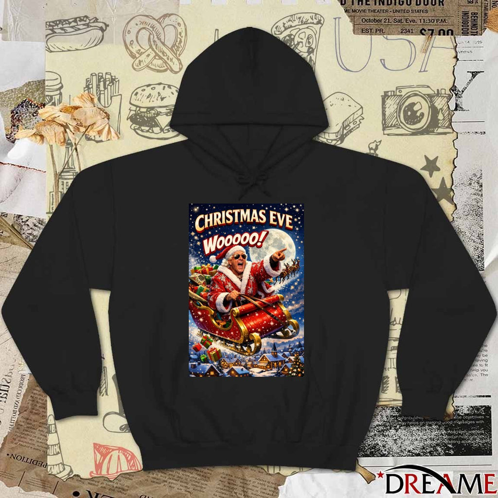 Christmas Eve Wooooo Ric Flair Santa Claus Is Coming To Town 2025 Poster t-shirt