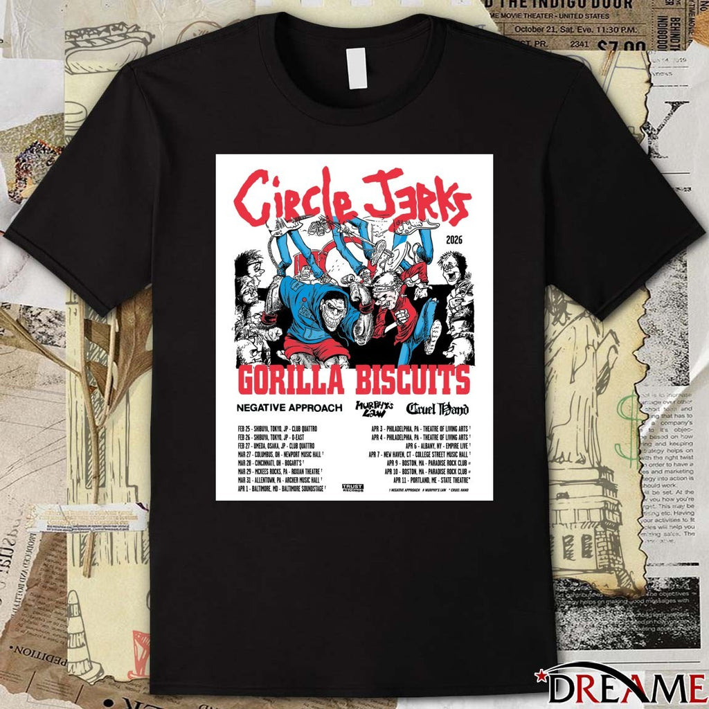 Circle Jerks and Gorilla Biscuits 2026 February 25 Club Quattro Shibuya Tokyo Japan Low Tix Poster t-shirt