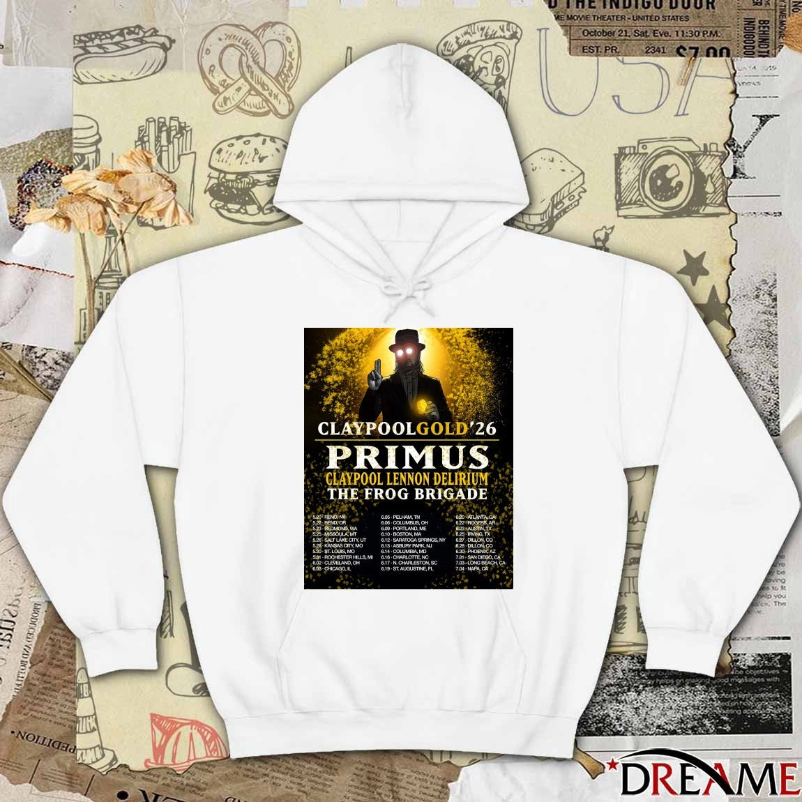 Claypool Gold ’26 Primus Claypool Lennon Delirium The Frog Brigade Poster t-shirt