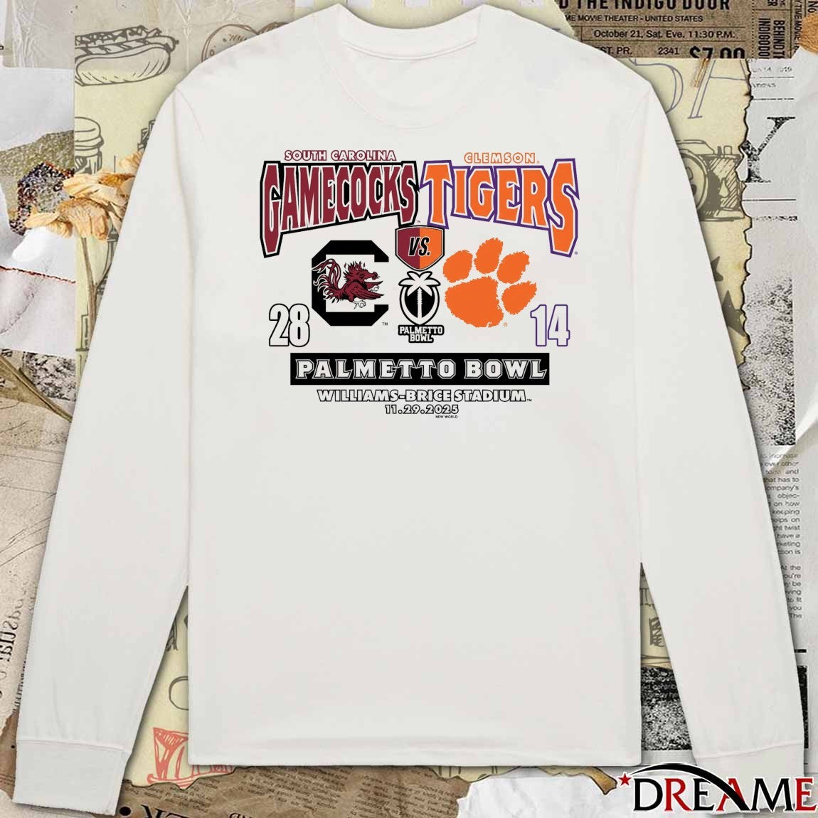 Clemson Tigers 28 – 14 South Carolina Gamecocks 2025 Palmetto Bowl Williams-brice Stadium 11.29.2025 t-shirt