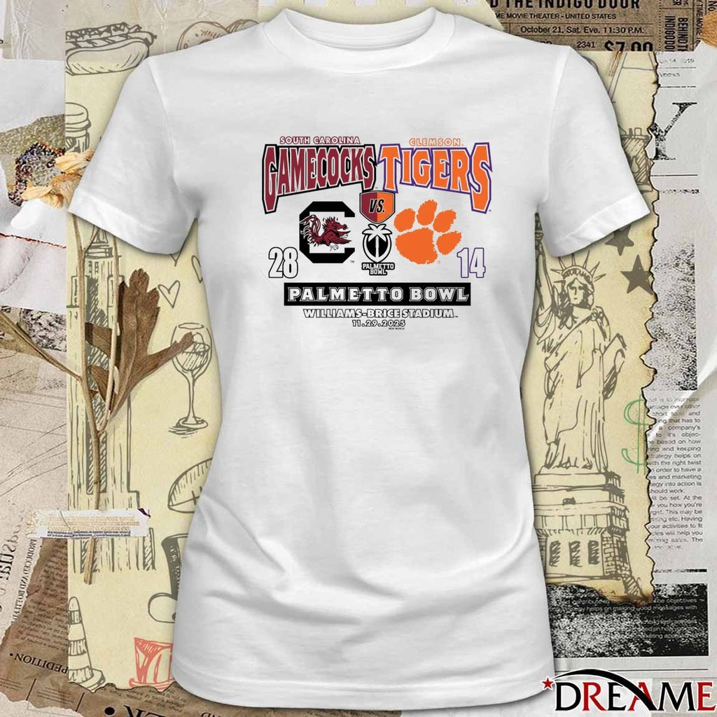 Clemson Tigers 28 – 14 South Carolina Gamecocks 2025 Palmetto Bowl Williams-brice Stadium 11.29.2025 t-shirt