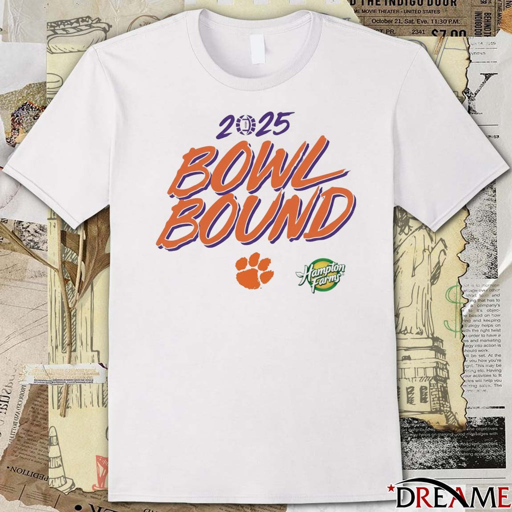 Clemson Tigers Football NCAA 2025 Bowl Bound Hampton Farms t-shirt