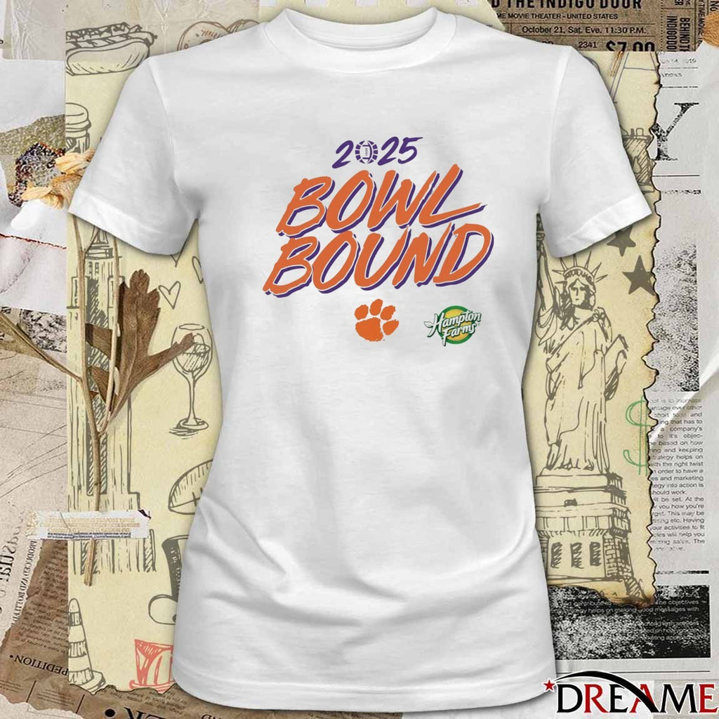 Clemson Tigers Football NCAA 2025 Bowl Bound Hampton Farms t-shirt