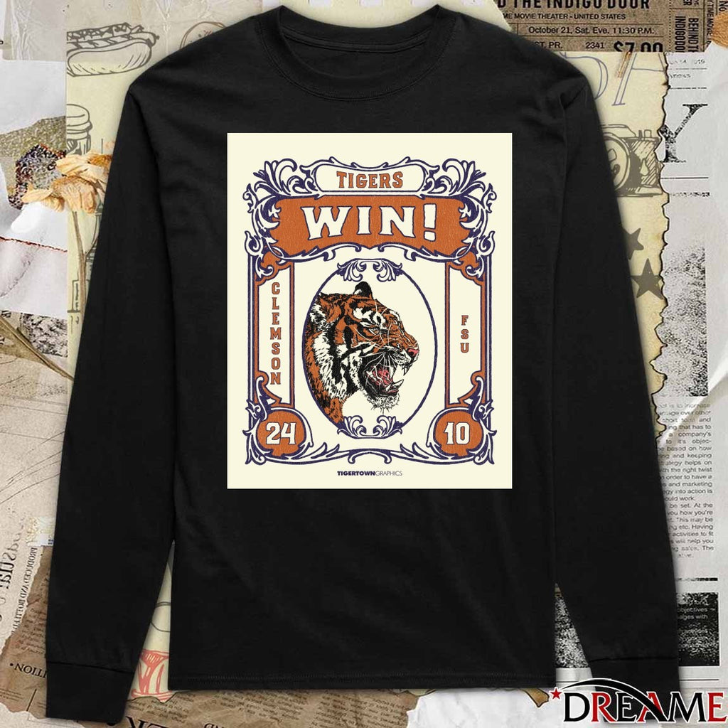 Clemson Tigers Win 24 – 10 Florida State Seminoles Saturday, November 8, 2025 Poster t-shirt