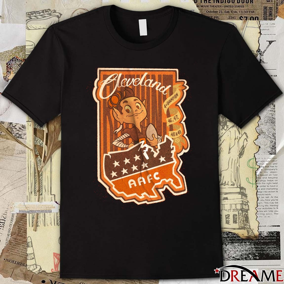 Cleveland Browns Football 4x AAFC Champion 1946, 47, 48 and 49 t-shirt