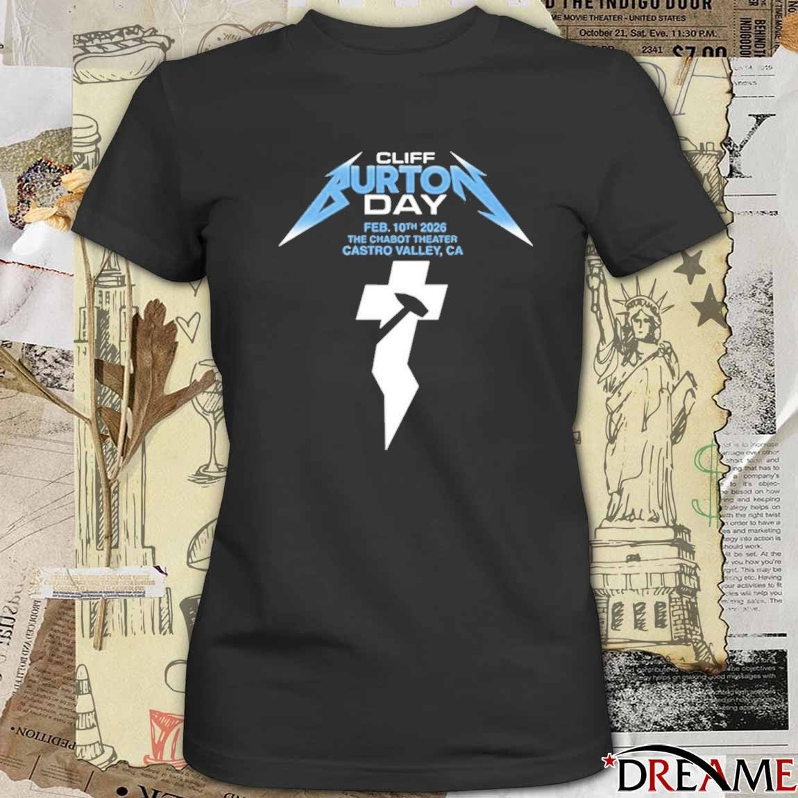Cliff Burton Day February 10th 2026 The Chabot Theater Castro Valley CA t-shirt