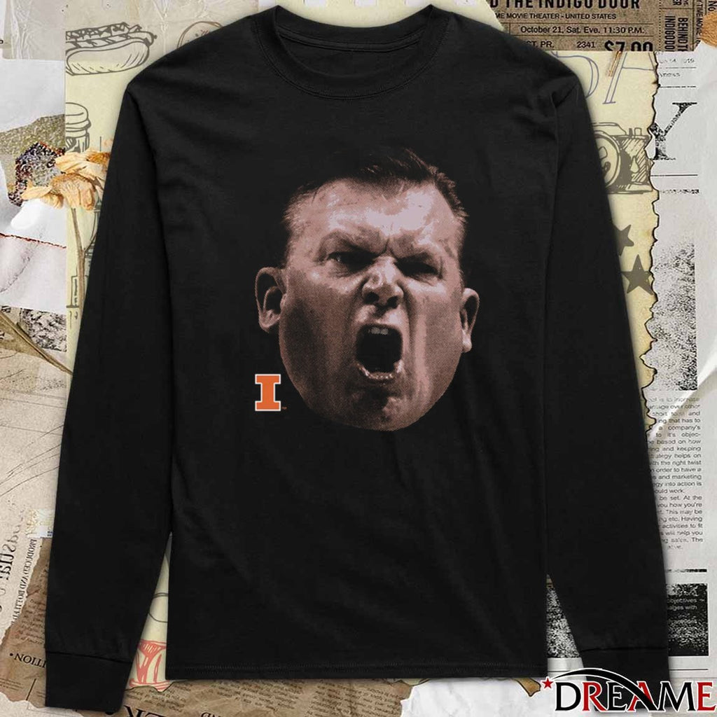 Coach Brad Underwood Illinois Fighting Illini Underwood Big Head 2026 t-shirt